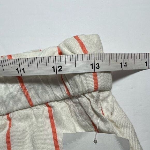 Abound Womens Striped Elastic Waist Shorts S White & Orange Cotton/Rayon Blend - Picture 4 of 6